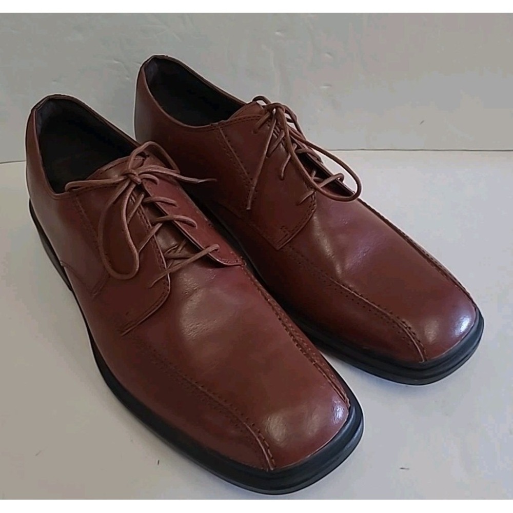 ROCKPORT Men's Lace-Up Model APM7016F Leather‎ Brown Shoes Loafers Size 10M EUC